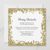 グリッターフォト誕生日パーティーへの招待 招待状 (裏面)