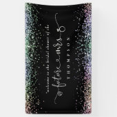 グリッターフューチャーミセス・ウェルカムブライダルシャワーブラック 横断幕 (縦)