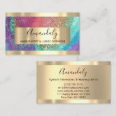 グリッターフレームイベントプランナースパヘア爪、 ネイル金ゴールド 名刺 (正面/裏面)