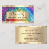 グリッターフレームイベントプランナーレインボーホログラフ 名刺 (正面/裏面)