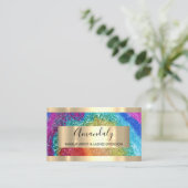 グリッターフレームイベントプランナーレインボーホログラフ 名刺 (スタンド正面)