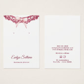 グリッターフレームピンクの弓イヤリングディスプレイカード (正面&裏面)