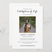 グリッターフレームフォトお祝いオブライフ招待状 招待状 (正面/裏面)