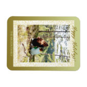 グリッターフレームワンフォトハッピーホリデー マグネット (横)