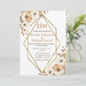 グリッターフレーム(花結婚式招待状) 招待状 (スタンド正面)