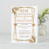 グリッターフレーム(花結婚式招待状) 招待状 (スタンド正面)