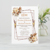 グリッターフレーム(花結婚式招待状) 招待状 (スタンド正面)