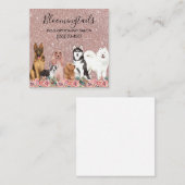 グリッターフローラウォーターカラードッググルーミングサービス スクエア名刺 (正面/裏面)