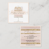 グリッターフローラケーキベーカリーペストリー スクエア名刺 (正面/裏面)