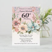 グリッターフローラ誕生日パーティー 招待状 (スタンド正面)