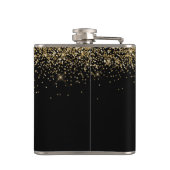 グリッターブモダンラックと金ゴールド40歳の誕生日 フラスク (裏面)