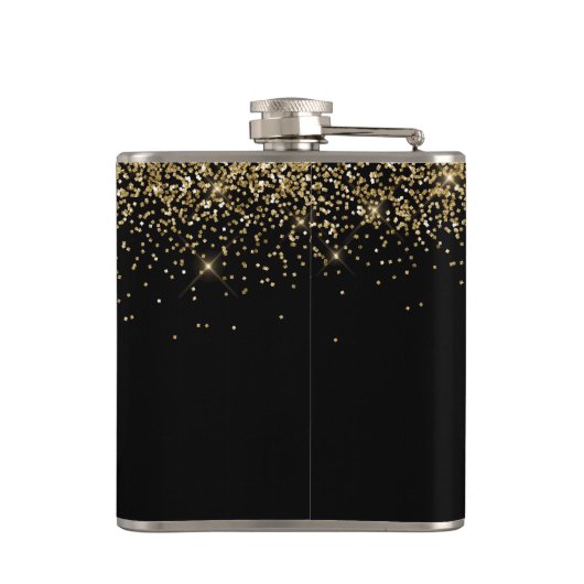 グリッターブモダンラックと金ゴールド40歳の誕生日 フラスク (裏面)