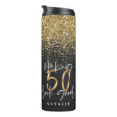 グリッターブモダンラックと金ゴールド50歳の誕生日 タンブラー (回転右)