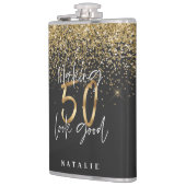 グリッターブモダンラックと金ゴールド50歳の誕生日 フラスク (左)
