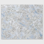 グリッターブライド大理石グレーシルバーストーンブルー ラッピングペーパー (フラット)