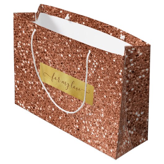 グリッターブラウンブロンズカスタムことわざ ラージペーパーバッグ (裏面アングル)