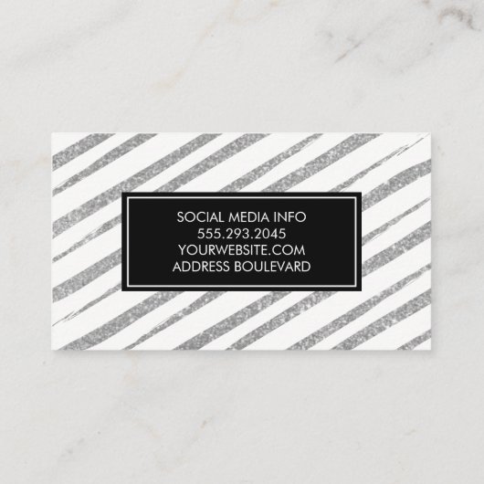 グリッターブラシストライプのストローク 名刺 (裏面)