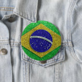 グリッターブラジル国旗きらきら光る 缶バッジ (インサイチュ)