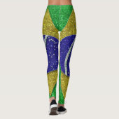 グリッターブラジル国旗スタイリッシュ レギンス (裏面)