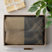 グリッターブラックアンドブロンズモダンラグジュアリーグラムシック 薄葉紙 (ギフト)