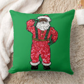 グリッターブラックサンタクロース クッション (ブランケット)