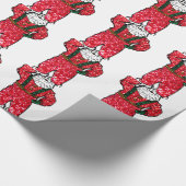 グリッターブラックサンタクロース ラッピングペーパー (角)