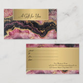 グリッターブラックブルゴーニュ金ゴールド紙吹雪 割引カード (正面/裏面)