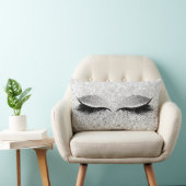 グリッターブラックメイクアップ目まぶしホワイトシルバー目 ランバークッション (椅子)