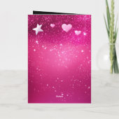 グリッターブラック結婚ピンク 招待状 (裏面)