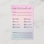 グリッターブルーまつげ拡張クライアントレコードブシン 名刺 (裏面)