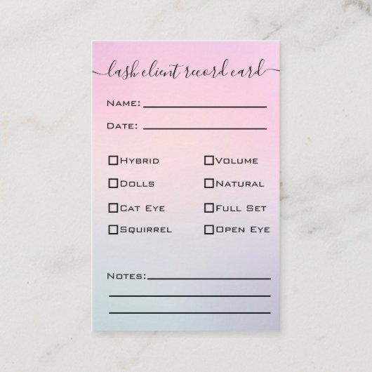 グリッターブルーまつげ拡張クライアントレコードブシン 名刺 (裏面)