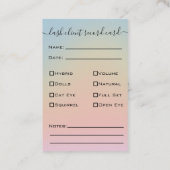 グリッターブルーまつげ拡張クライアントレコード 名刺 (裏面)