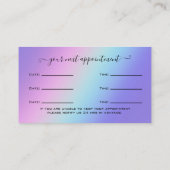 グリッターブルーアイラッシュエクステンションアポイントメントブシン 名刺 (裏面)