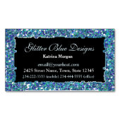 グリッターブルーエレガンス磁気名刺 マグネット名刺 (正面)