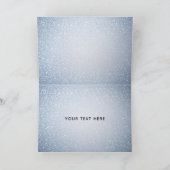 グリッターブルースノーフレーク冬の結婚式ありがとう サンキューカード (内部)