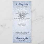 グリッターブルースノーフレーク冬の結婚式プログラム プログラム (裏面)