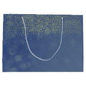 グリッターブルーナイトスカイアンドゴールデンベア ラージペーパーバッグ (裏面)