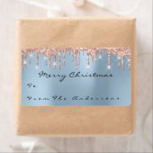 グリッターブルーバラ金ゴールドホリデーズクリスマスシーズン ラベル (インサイチュ)