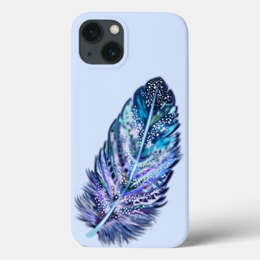 グリッターブルーフェザーiPhoneケース Case-Mate iPhoneケース (裏面)