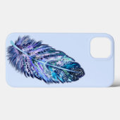 グリッターブルーフェザーiPhoneケース Case-Mate iPhoneケース (裏面 (横))