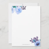 グリッターブルーフローラバルーンボーイベビーシャワー 招待状 (裏面)