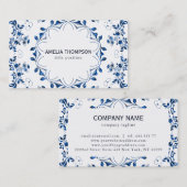 グリッターブルーマンダラビジネスカード 名刺 (正面/裏面)