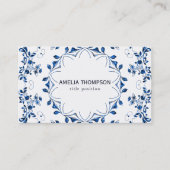 グリッターブルーマンダラビジネスカード 名刺 (正面)