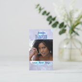 グリッターブルー写真モダン女優シンガーモデル 名刺 (スタンド正面)