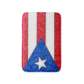 グリッタープエルトリコ国旗の小さなバスマット バスマット (正面縦)