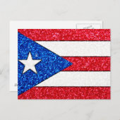 グリッタープエルトリコ国旗 ポストカード (正面/裏面)