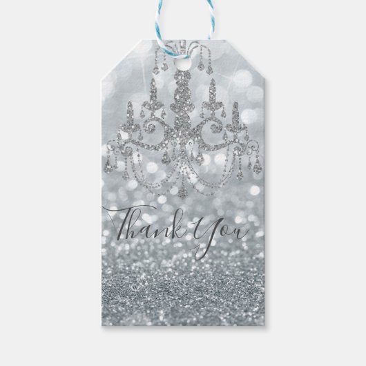 グリッタープリンセスシルバースパークルグラマー ギフトタグ (正面)