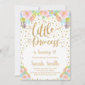 グリッタープリンセス誕生日招待状 招待状 (正面)