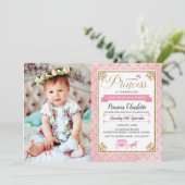 グリッタープリンセス1st誕生日パーティの招待状 招待状 (スタンド正面)