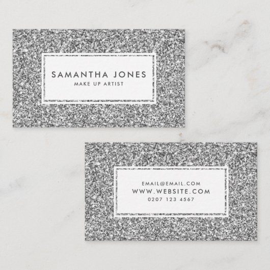 グリッタープリントかわいらしフェミニン名刺 名刺 (正面/裏面)